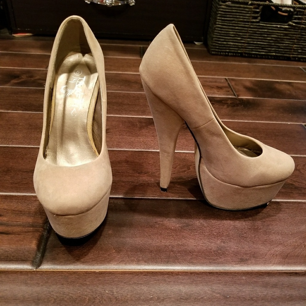 Faux Suede High Heels